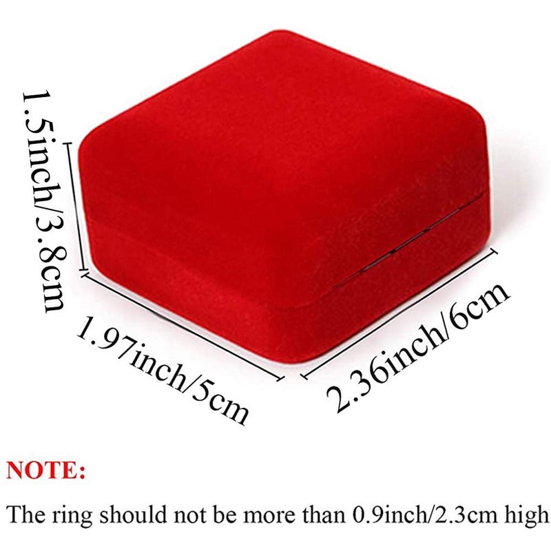 GBYAN Velvet Ring Box with LED Light Jewelry Display Gift Box for Proposal Engagement  Wedding - Image 2
